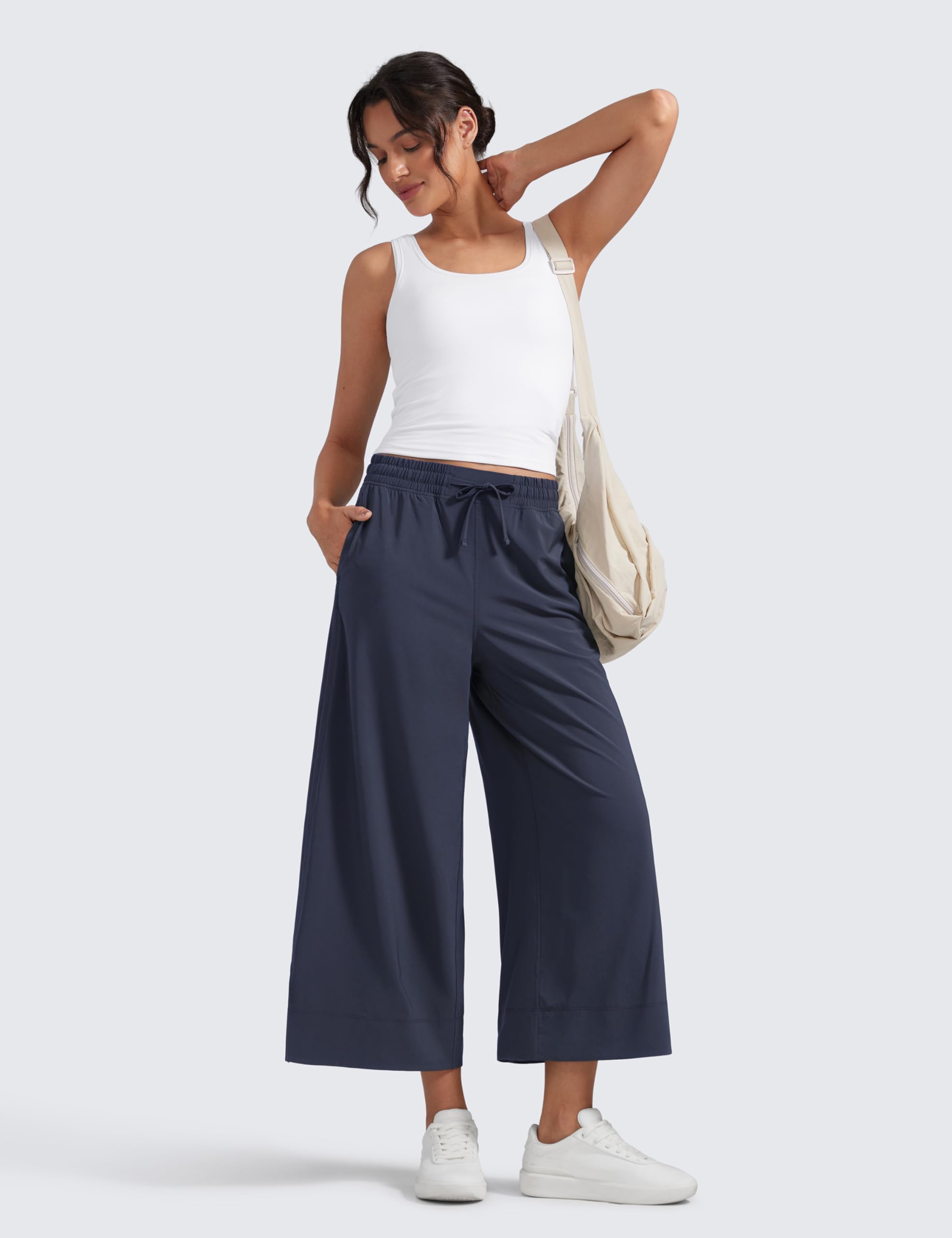 CRZ YOGA Lightweight Pantalón Ancho Corto 64cm Azul Marino 42