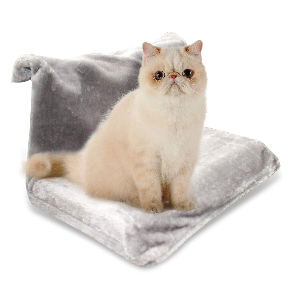 PETCUTE Chat Radiateur Chaud Lit radiateur pour Chat Lit De Radiateur pour Animaux De Compagnie Polaire avec Cadre en Métal Fort Supporte jusqu'à 7.5 kg