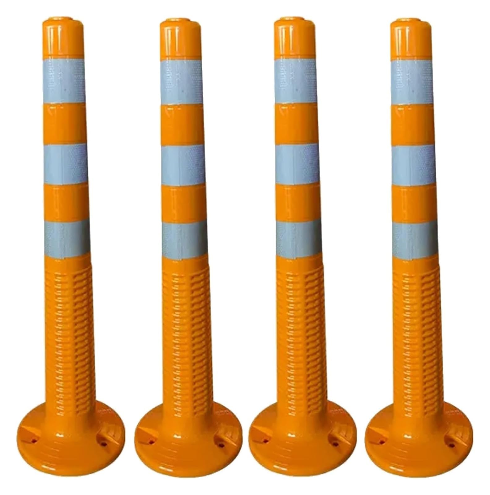 Traffic Delineator Post,Safety Warning Column, Temporary Traffic Cones for Construction/Maintenance Zones/Traffic Delineation,Reflective Plastic Road Safety Bollard/Parking Delineator ( 4 pack)
