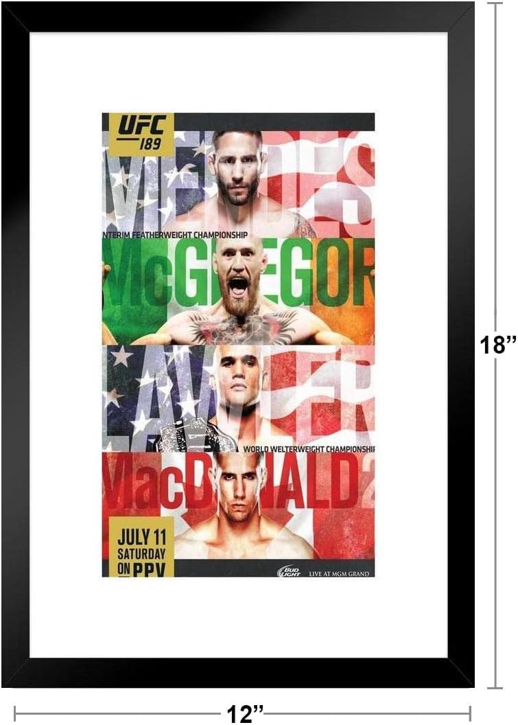 Amazon Pyramid America Proframes Ufc 1 チャドメンデス Vs コナー マクレガー スポーツ x26 Inches ブラック アートワーク ポスター オンライン通販