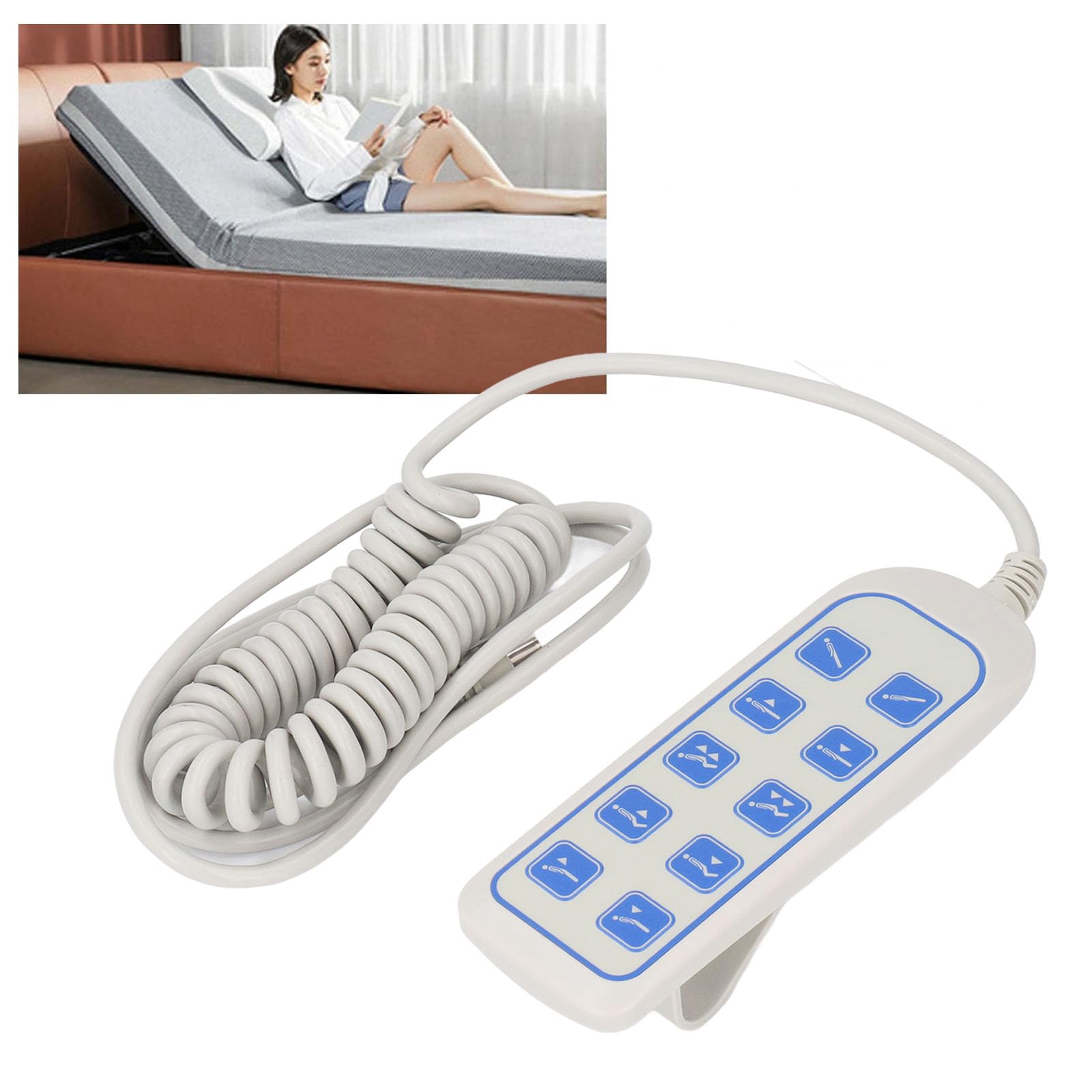 Controller Manuale per Poltrona Elevabile con Spina a 8 Pin 9, Telecomando per Letto Sollevabile IP66 Controller Elettrico con Asta di Spinta per Letti Pieghevoli, Tavoli