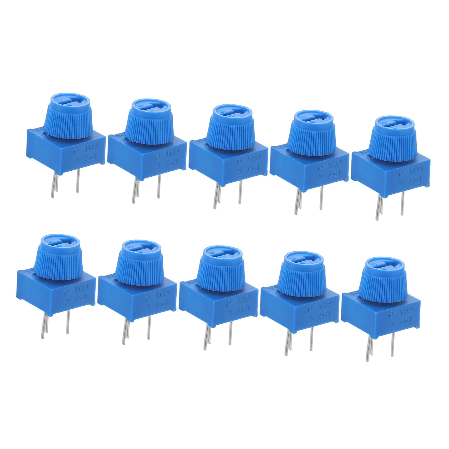 Horizontal Trimmer 10 Pcs Blue Decor 10k High Precision Trimmer Adjustment Cap Ceramic Knobs Durable Through Hole Trimmer s Resistor Lcd