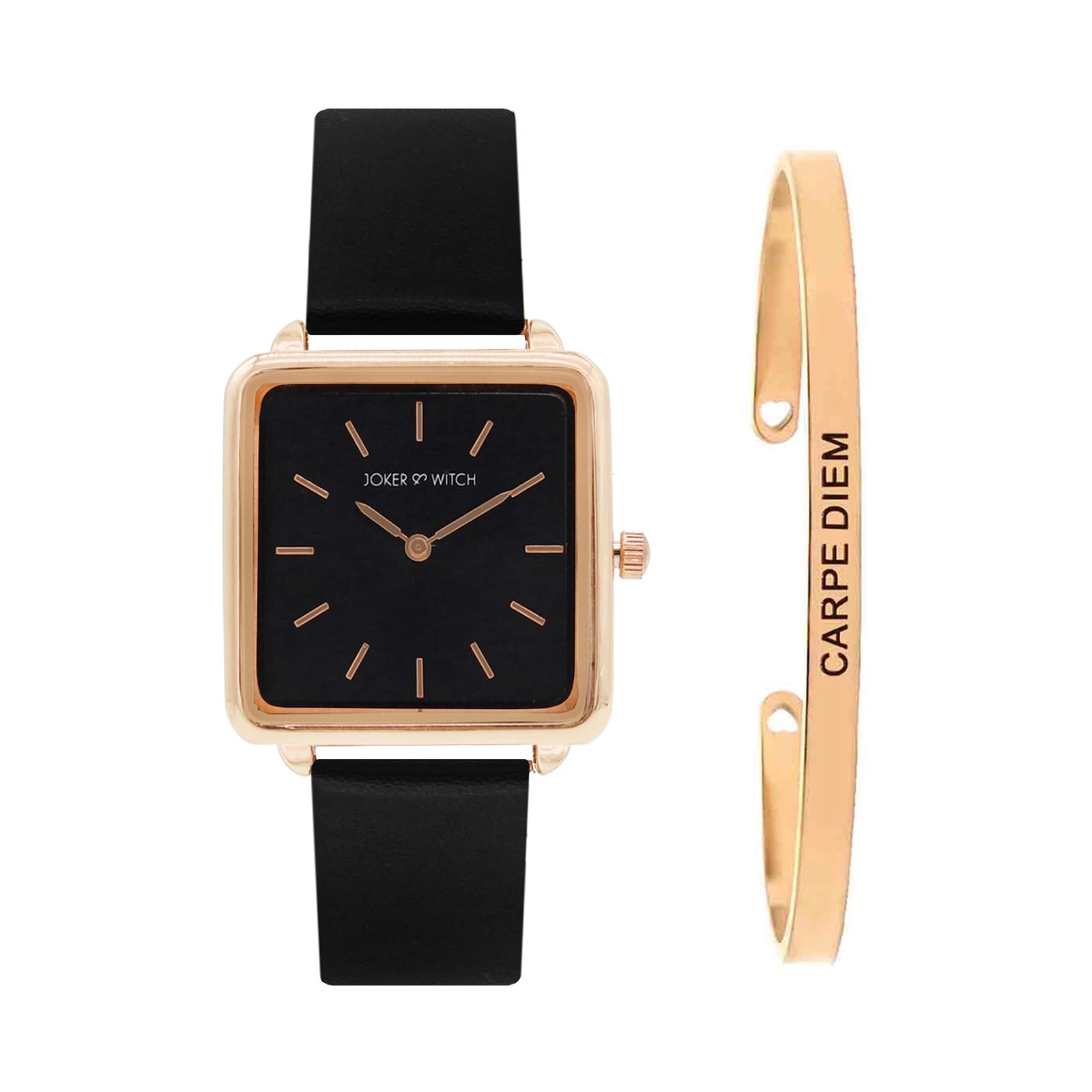 Joker & Witch Leather Women Kalani Analog Watch Bracelet Stack, Black Dial, Black Band (B0C7L9Y9Y2) Amazon Price History, Amazon Price Tracker
