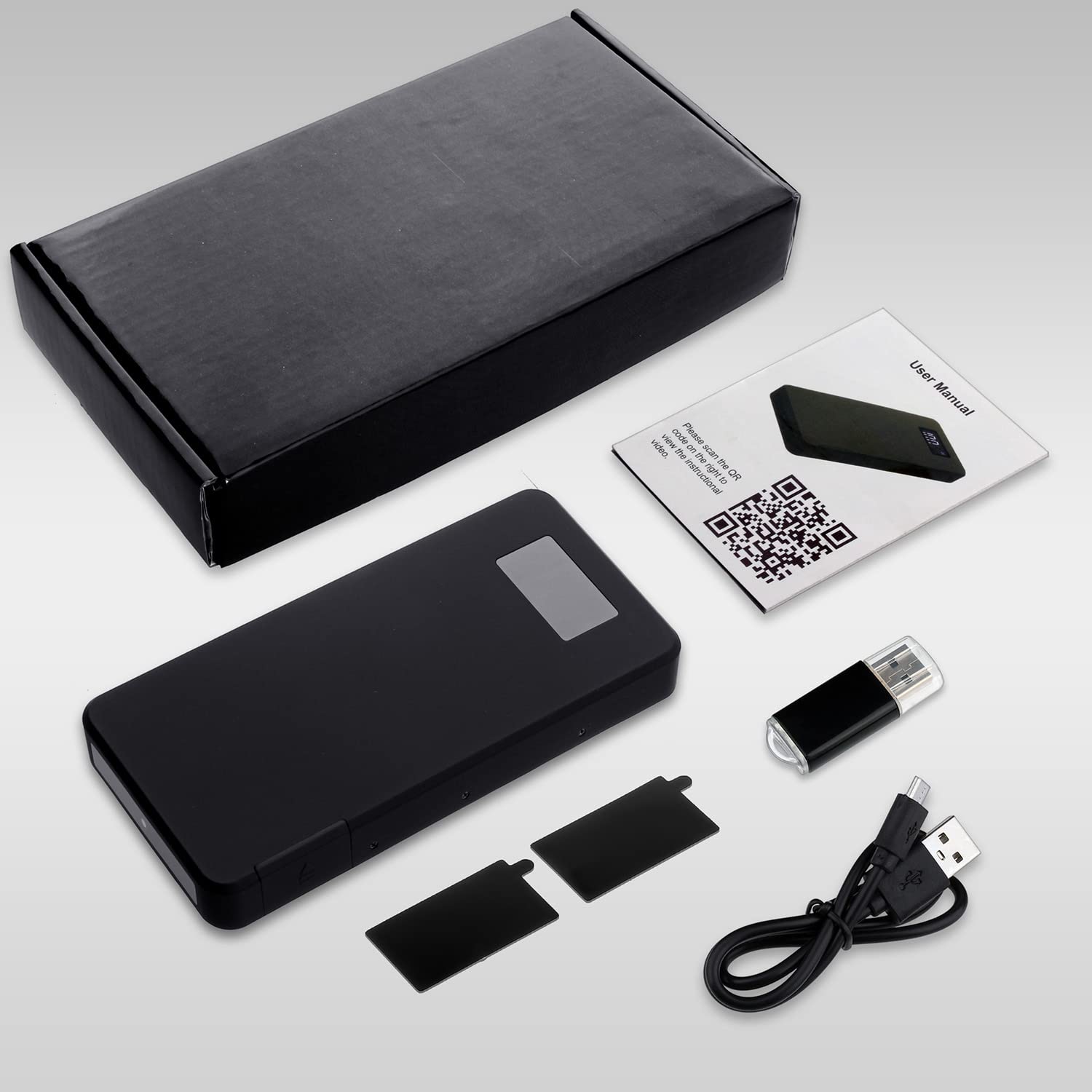 Telecamera Spia Telecamera Nascosta WiFi 4K/1080P Powerbank 10000mAh Portatile Telecamera di Sorveglianza Senza Fili con Visione Notturna, Allarme di Rilevamento del Movimento