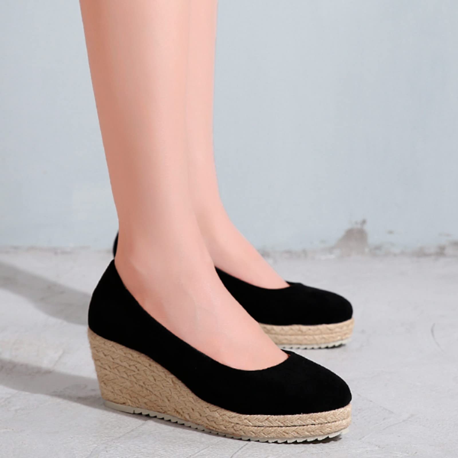 Generico Sandales CompenséEs Confortables LéGèRes AntidéRapantes Semelle Souple Respirantes Chaussures Femme éTé éLéGantes Mules Support Pieds Larges Ville Usage Quotidien