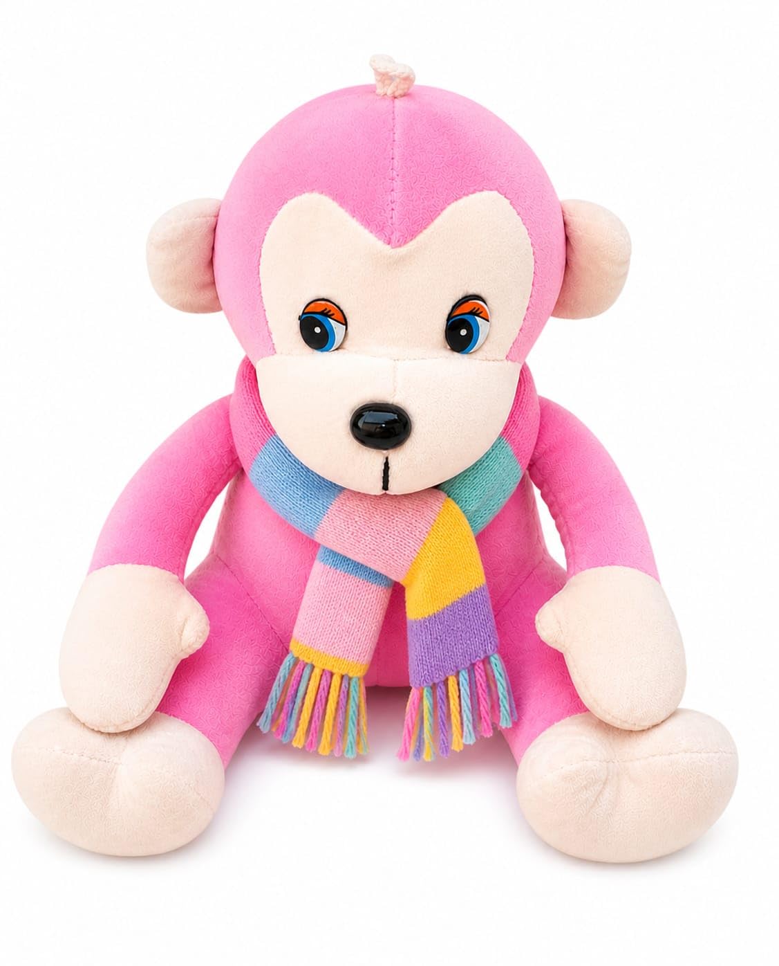 Buy Mahadev Toy Pink Monkey Stuffed Plush Toy with Colourful Scarf