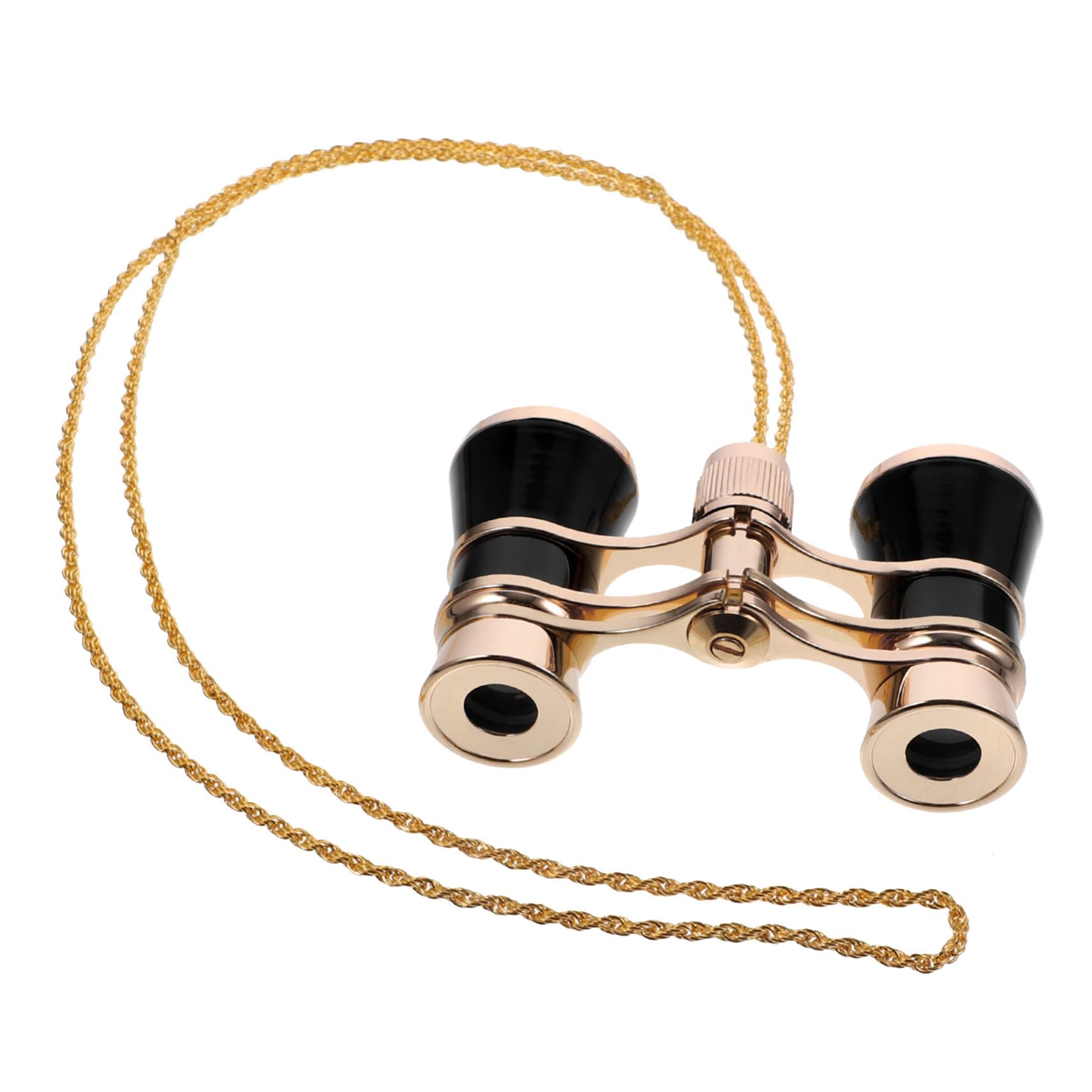 Binocolo Mini Tascabile da Viaggio, Ferro, Set con Catena, Nero | Compatto e Leggero, Uso per Pesca e Montagna, Stile Elegante, Regalo per Amici
