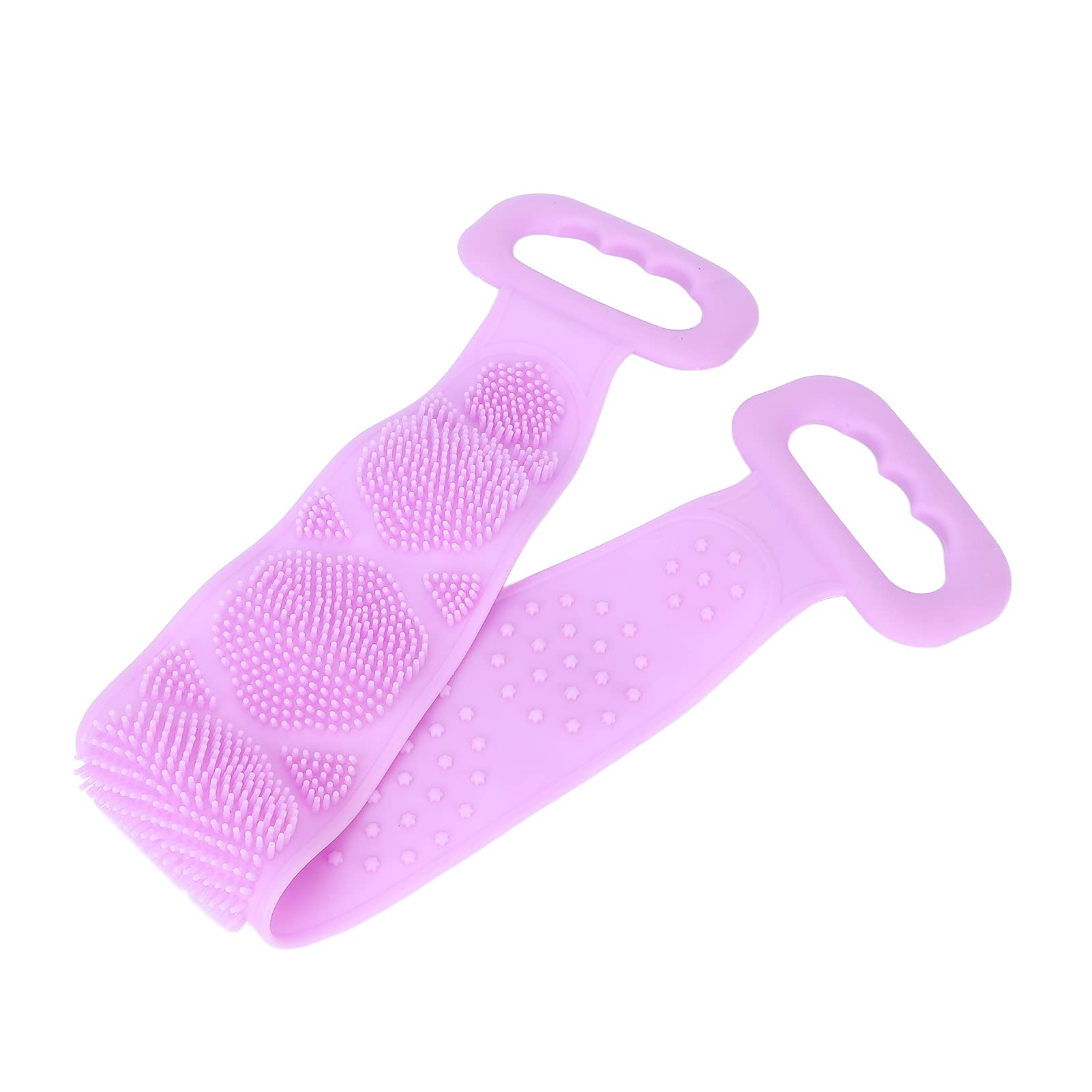 Cryfokt Scrubber per la Schiena in Silicone a Doppia Faccia con Funzione di Massaggio per Bambini Anziani, Strumento di Pulizia Esfoliante Dal Design Ergonomico (PURPLE)