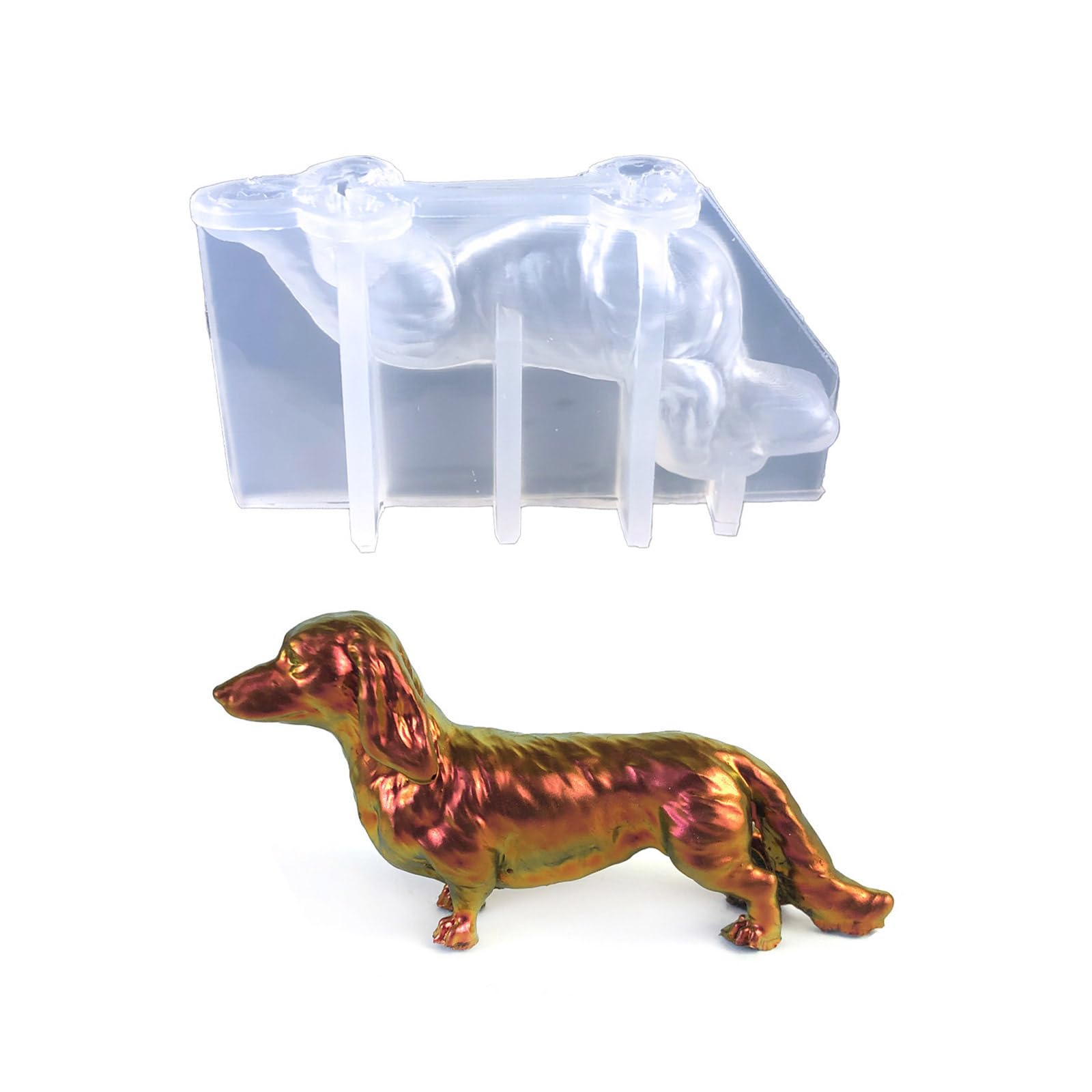 XWENJU Silicone Ornament Molds Dachshund Shaped Craft Moulds Silicone Clay Moulds Candle Moulds Hand-Making Supplies
