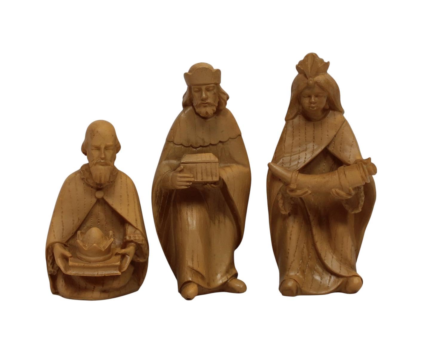 ZICOM Krippenfiguren Miniaturfiguren Krippenset 15-teilig modern Holzoptik Höhe 10,1cm handbemalt Polyresin, Modellbau Puppenhaus