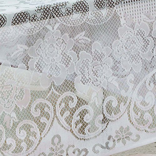 Toalha de Renda, Lepper, 100% Poliéster, Branco, 1.55 mx2.50 m, Rosas