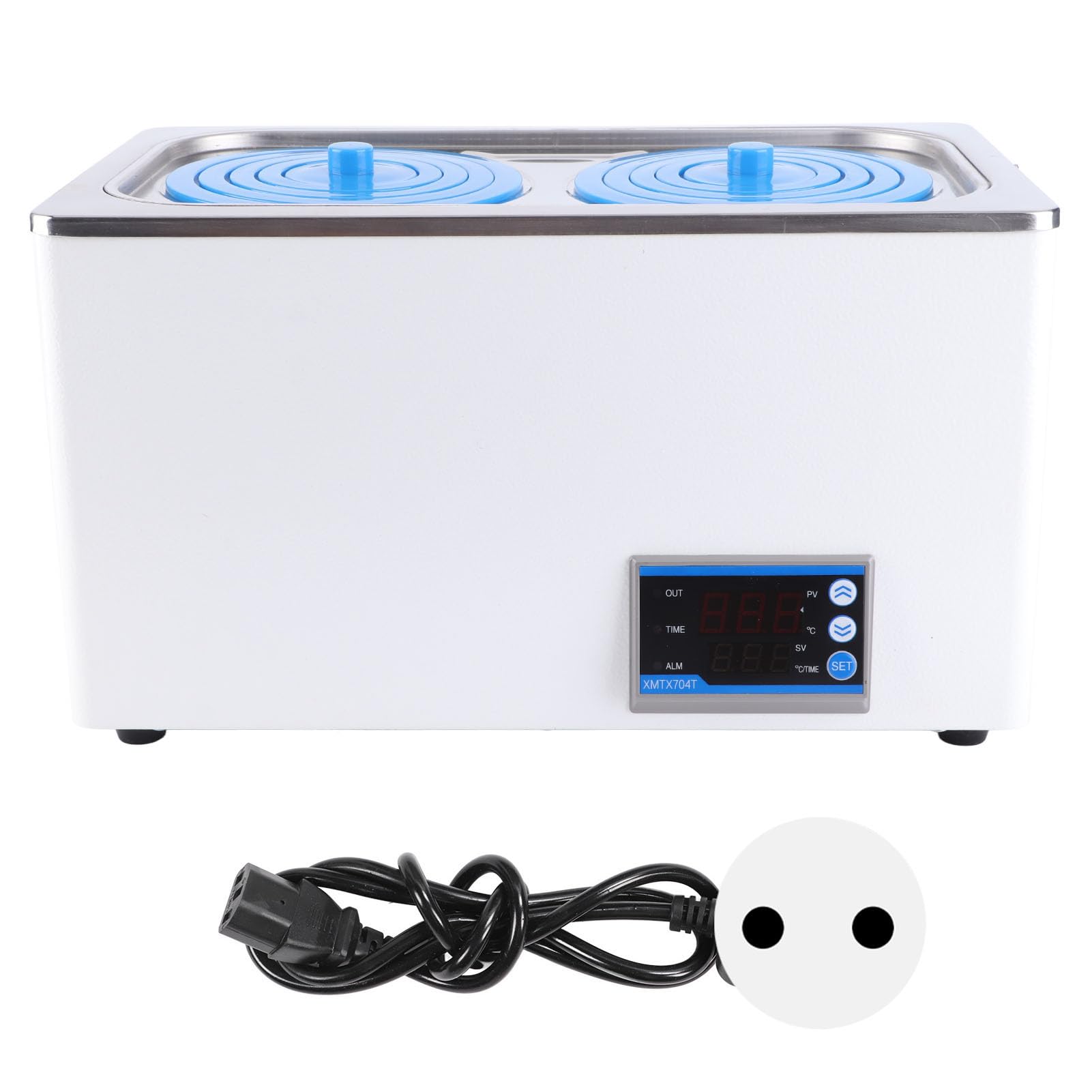 DOACT Baño María Termostático Digital, Indicador de Temperatura PV ST, Calentador de Baño María Suave de Alta Precisión de 7 Litros con 2 Aberturas para Laboratorio (Enchufe europeo