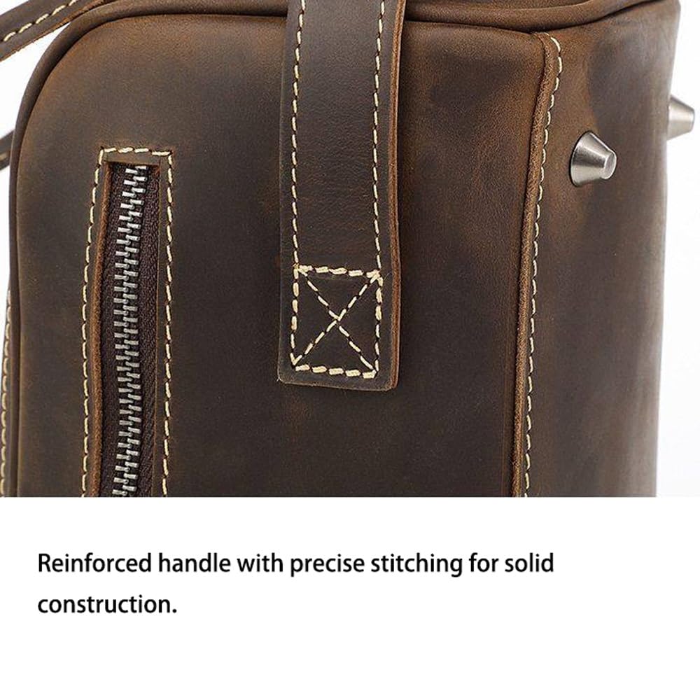 Kulturbeutel aus Leder for Herren – Reise-Dopp-Set und Hygiene-Organizer, perfekte Kultur-Reisetasche for Herren(Brown)