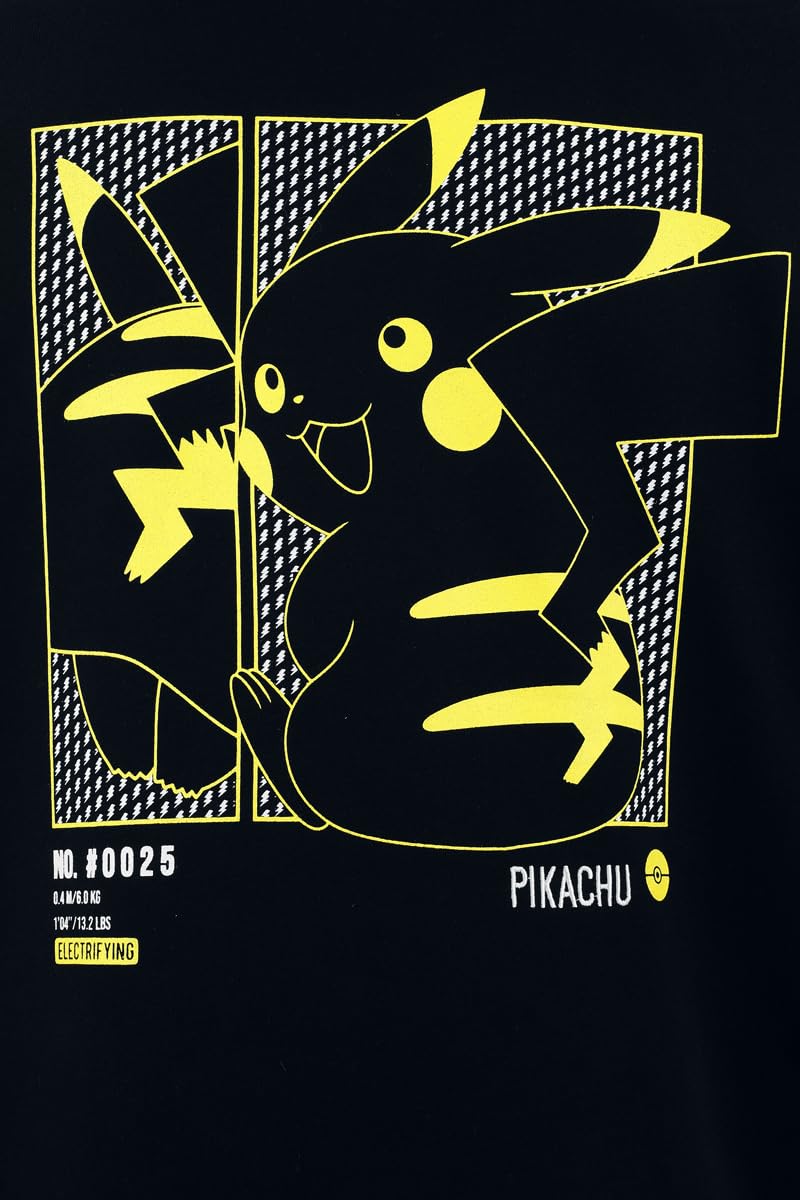 Pokémon Uomo Felpa Jogging Nero 60% Cotone, 40% Poliestere Regular