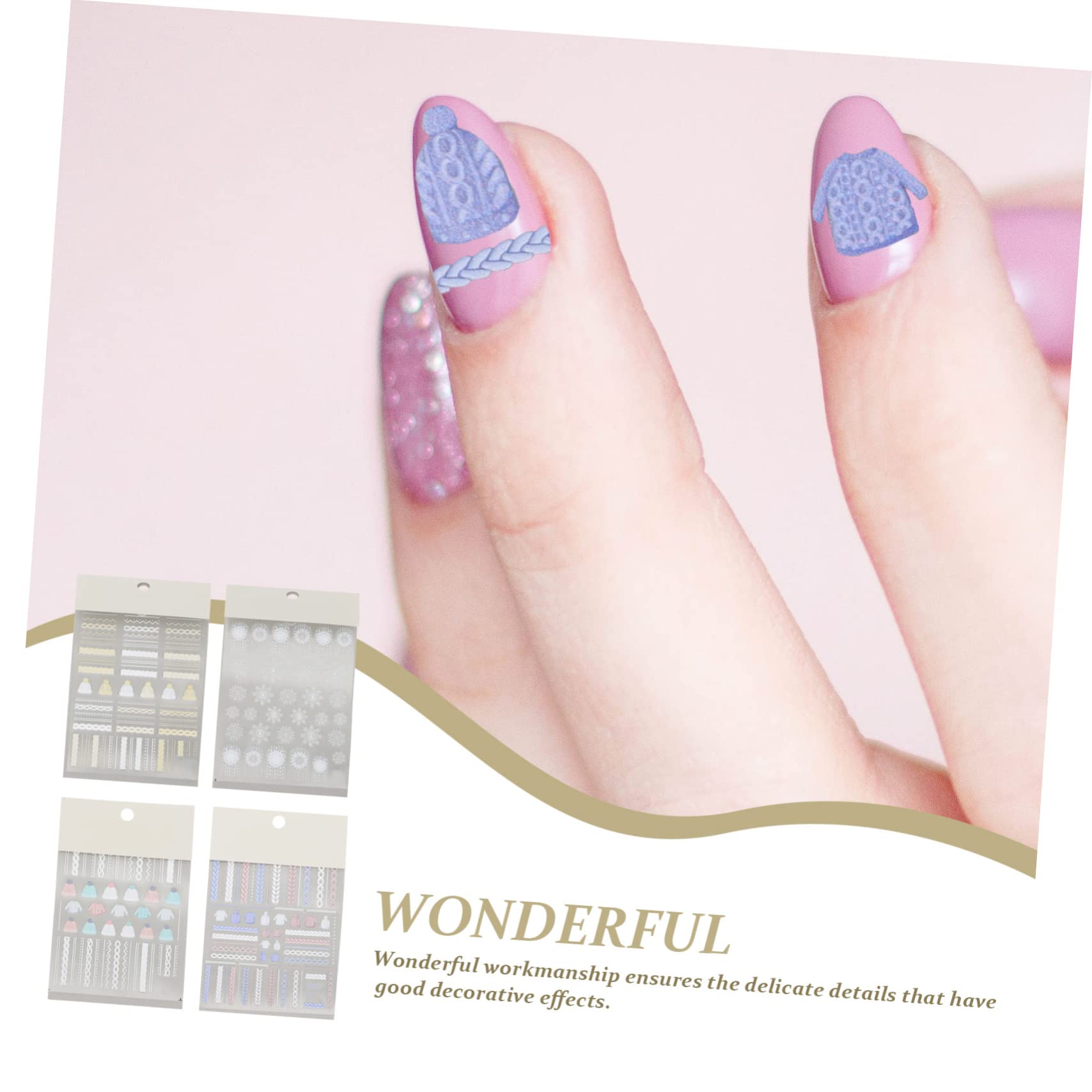 8 Set Adesivi Unghie Natalizi Stickers Nail Art Autoadesivi per Diy Unghie Decorazioni Natalizie Facili Applicare Stili Casual Random