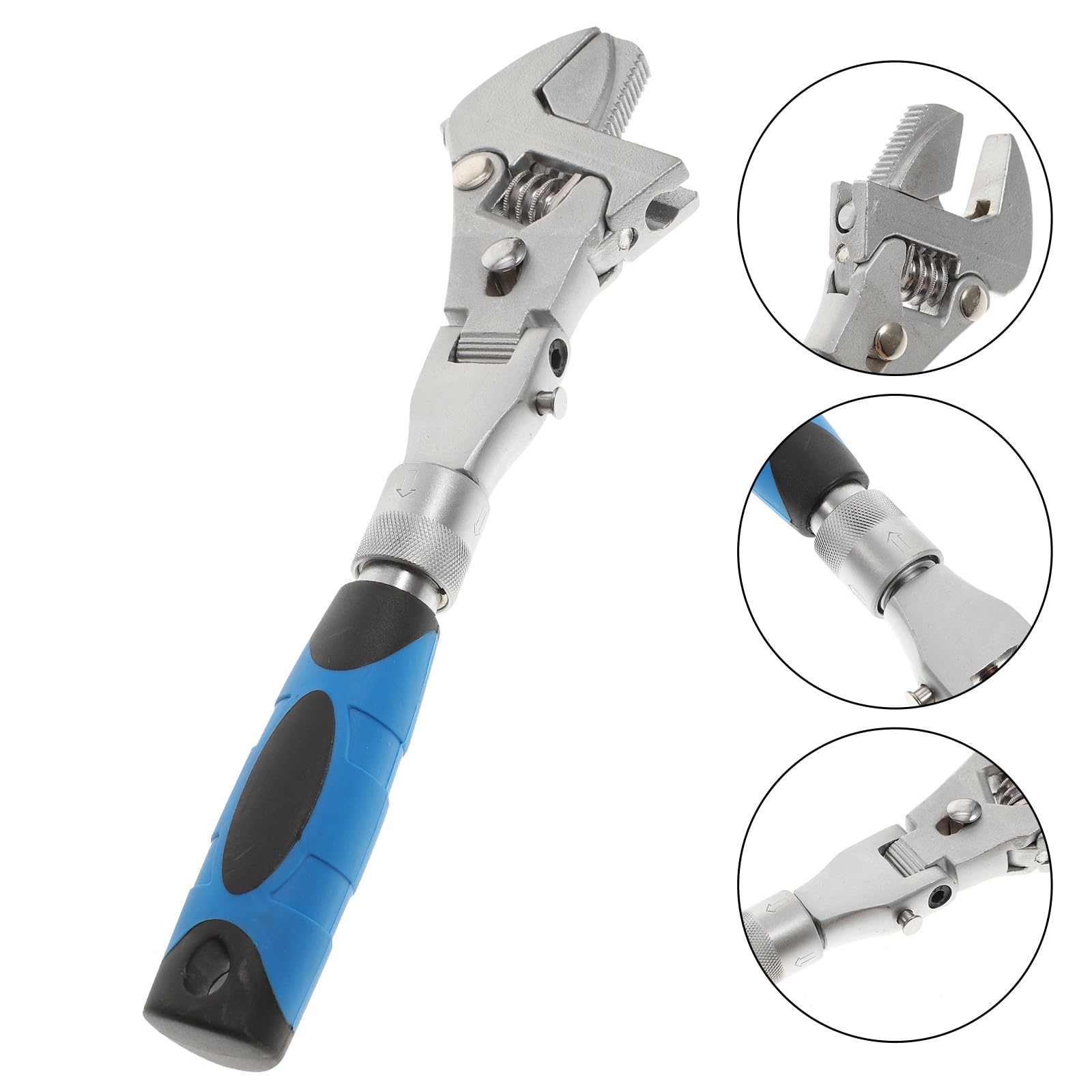 PRETYZOOM Llave Multifunción de Trinquete Mango Telescópico, 10 Pulgadas, Diseño Abatible 180°, Adecuado para Uso Profesional en Reparación Mecánica y Hogar