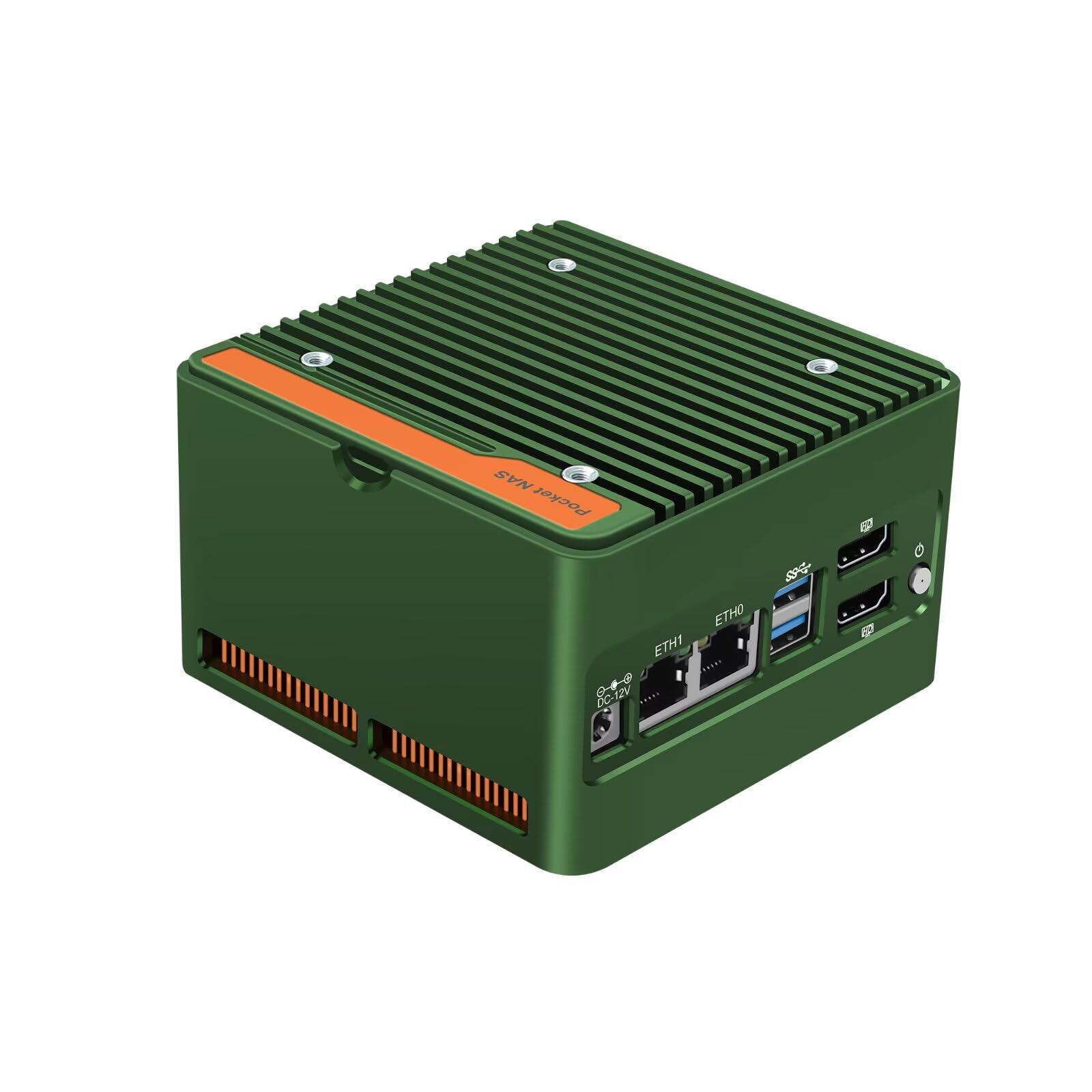 4 Bay NAS Mini PC Low Power N150, 4 x NVMe Micro NAS Server with Dual 2.5GbE i226V, Network Attached Storage for Home Pocket with USB3.2, Barebone (NO RAM/SSD/System)