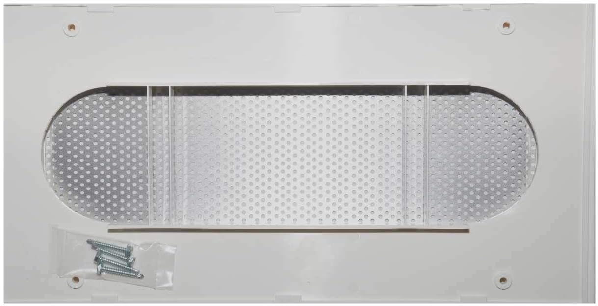 Product Design & Development Holdings Replacement Oval Soffit Vents for 4-inch-W by 12-inch L, ABS and Metal self-aligning, Frame, White - - 
