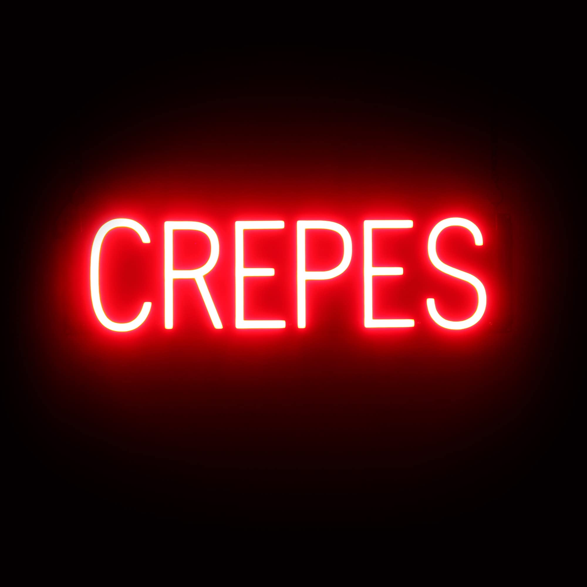 SpellBrite LED Neon CREPES Sign for Business - Red, 23" x 6"