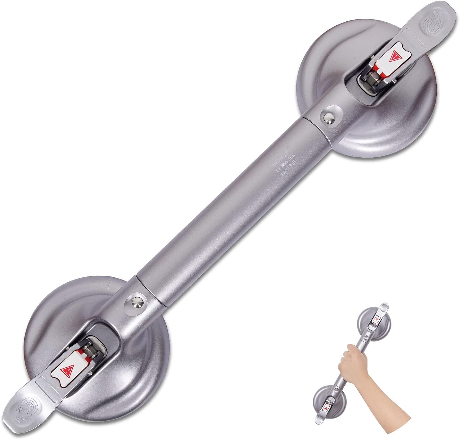 HEINSY Suction Grab Bar, Portable Shower Suction Handle Bar