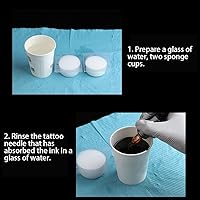 Vista 5 de 18 piezas desechables de aguja de inmersión de espuma para cabeza de aguja, accesorios de taza de limpieza, cartucho profesional de espuma