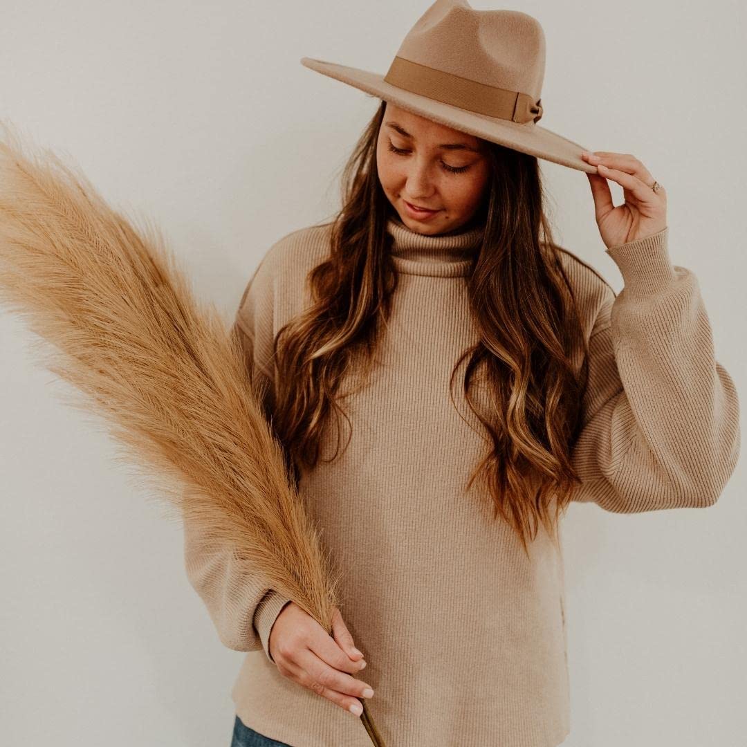 Large Faux Pampas Grass Decor Tall Set of 3, 42" Fake Pampas Grass