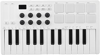 summina 25-Key MIDI Control Keyboard Portable USB Keyboard MIDI Controller with 25 Velocity Sensitive Keys 8 RGB Backlit Pads 8 Knobs