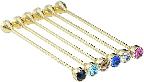 Barra de collar de piedra de cristal brillante, corbata, collar de camisa, barra de tuerca para hombre con caja de regalo, Metal, cristal