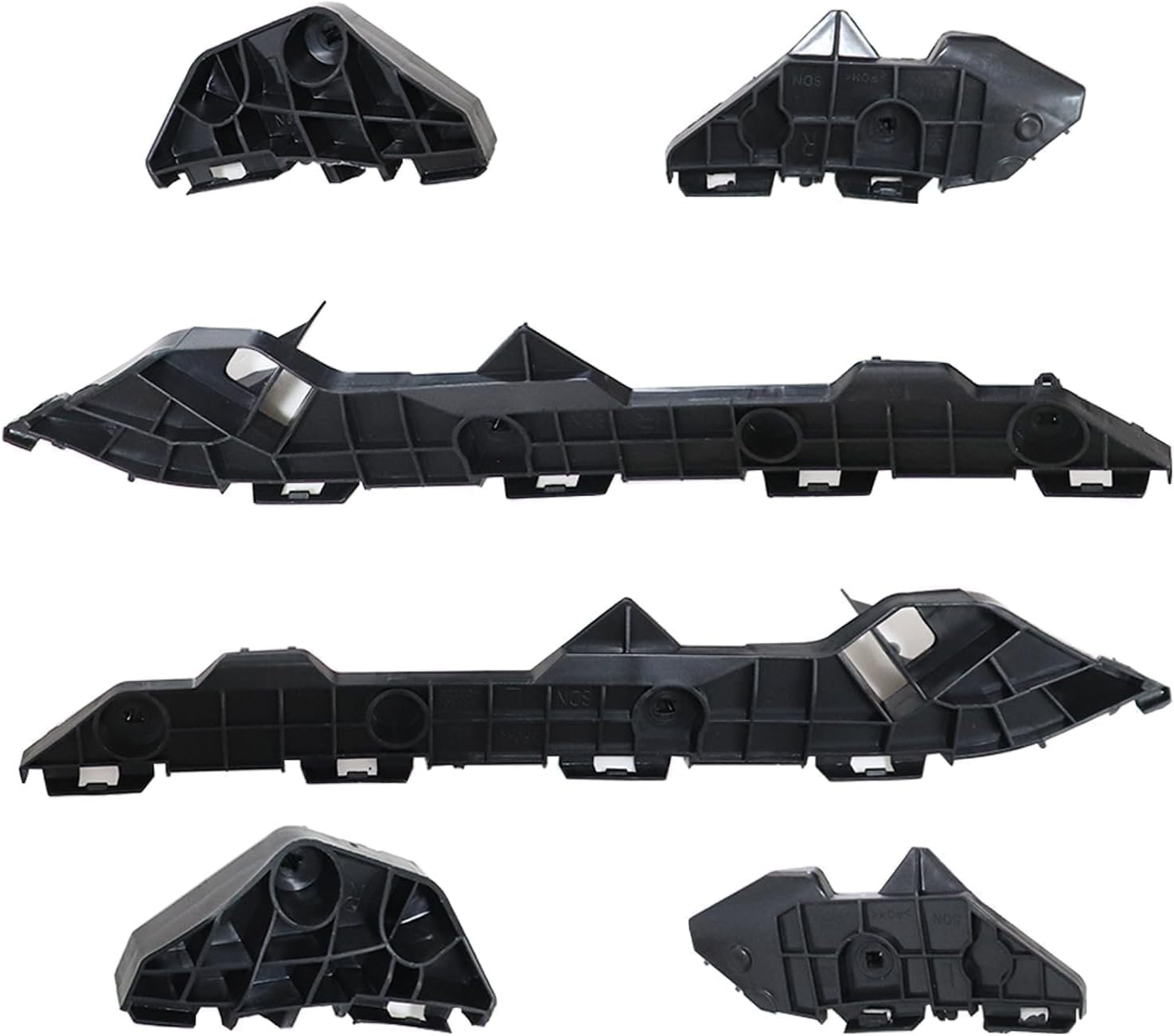 SecosAutoparts 6PCS Rear Bumper Retainer Brackets and Support Mounting Kit, Compatible with Toyota Corolla 2009-2013 Replacement 5215602100 5215502110 5256302060 5256202080