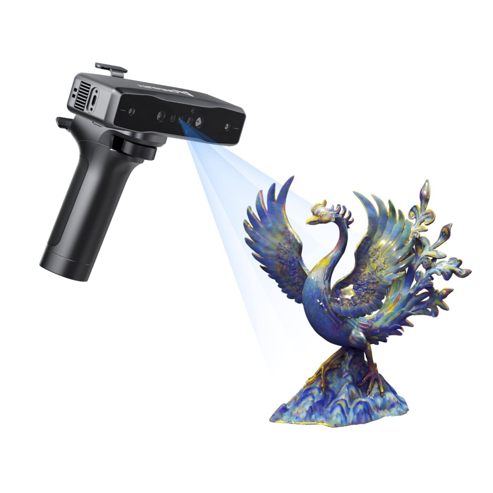 Creality Otter Lite Scanner 3D sans Fil WIFI6, Précision de 0,05 mm, Design Innovant à Quatre Yeux, Convient à Toutes les Tailles, 30 FPS, One-Shot3D, Technologie d'éclairage Structurel DOE3D