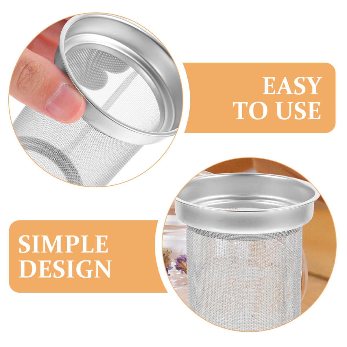 DOITOOL Filtre à Thé en Acier Inoxydable 7,4 X 6,7 Cm, Passoire Fine pour Théière, Infuseur à Thé en Vrac Réutilisable, Accessoire Cuisine pour Infusion Maison