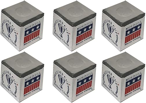 Silver Cup Set of 6 Pewter Billiard Pool Cue Chalk