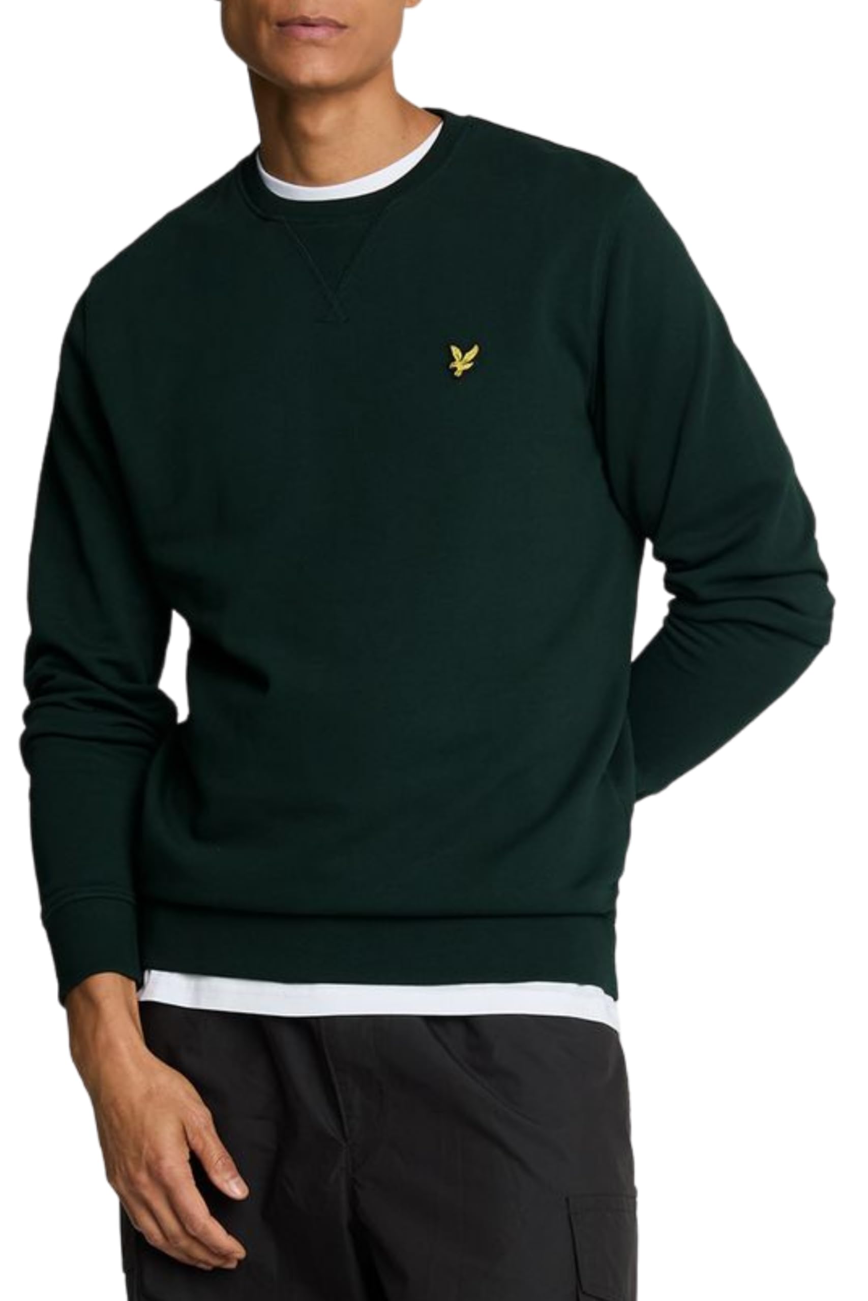 Lyle And Scott Men's Green Cotton Crew Neck Sweatshirt  S