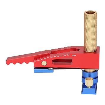 Woodworking Hold Down Clamp, Wear Resistant Red Gold Blue Standard Size Aluminum Alloy Desktop Quick Acting Clamp for Carpentry (19mm)