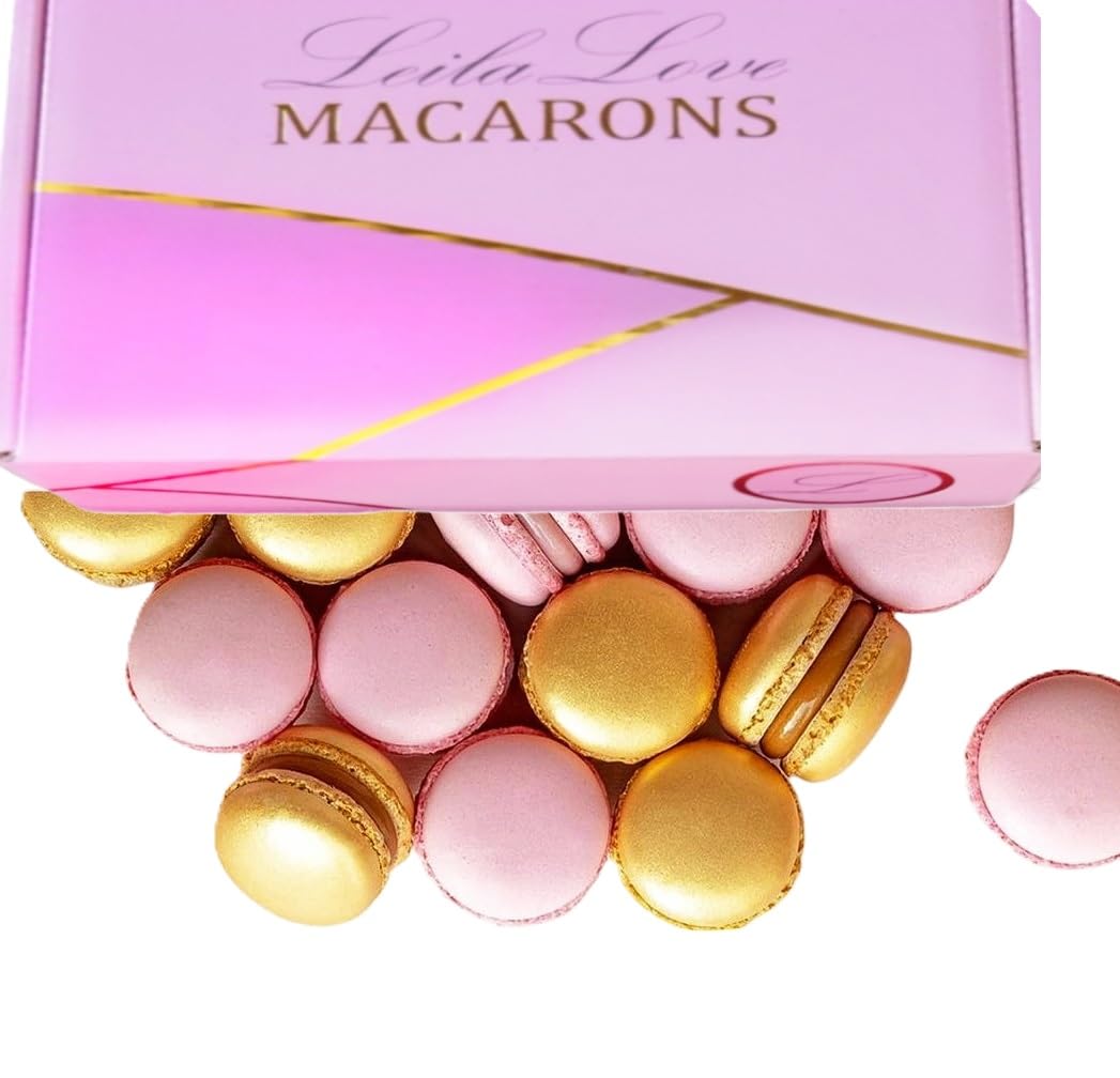 LeilaLove Macarons - 15 Gold & Pink Macarons