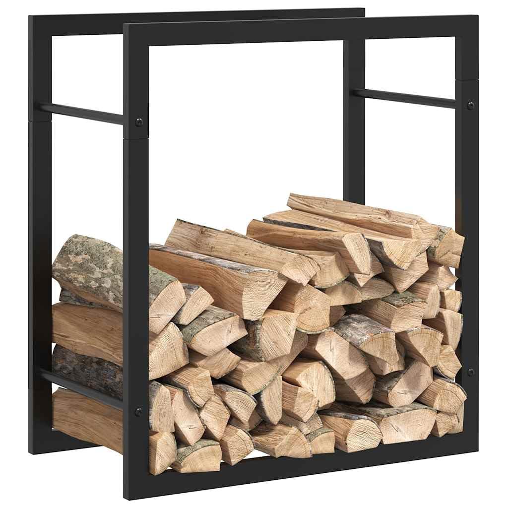 Brennholzregal Mattschwarz aus Stahl 50x28x56 cm, robuster Brennholzständer für Kamin und Ofen, Feuerholzhalter mit optimaler Luftzirkulation, vielseitige Aufbewahrung für Garten, Wohnzimmer