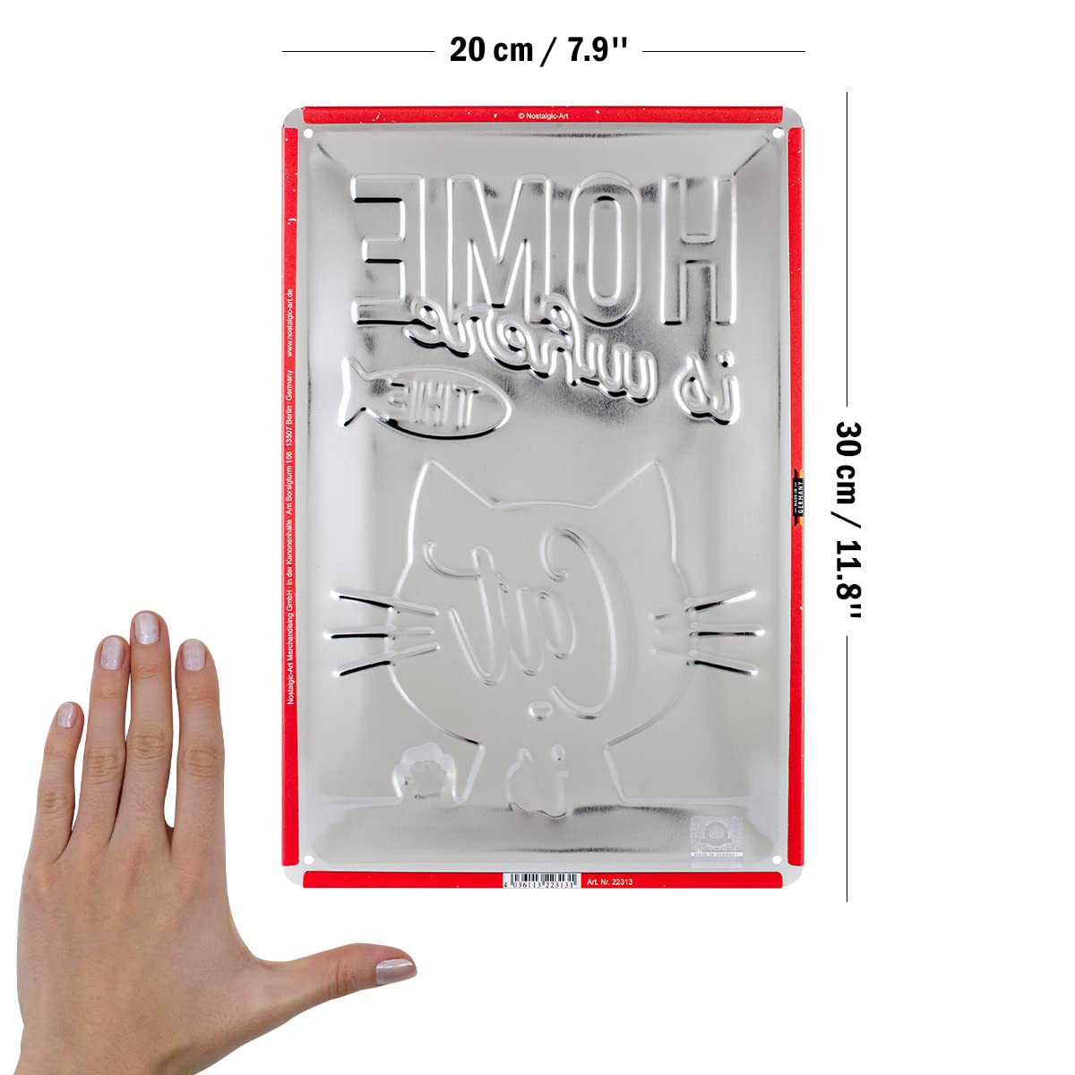 Nostalgic-Art Targa In Metallo 'Beware Of The Cat' – Decorazione Retrò Per Amanti Dei Gatti 15x20 Cm - 3