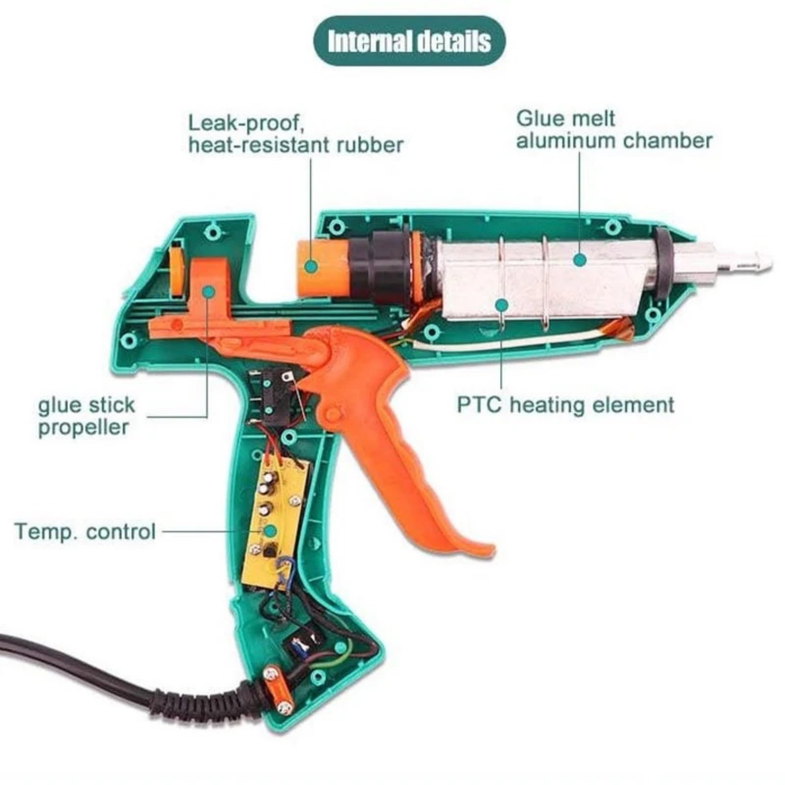 Pistola for colla a caldo professionale di livello industriale, asta, pistola for a Pistola per colla a caldo(100w)
