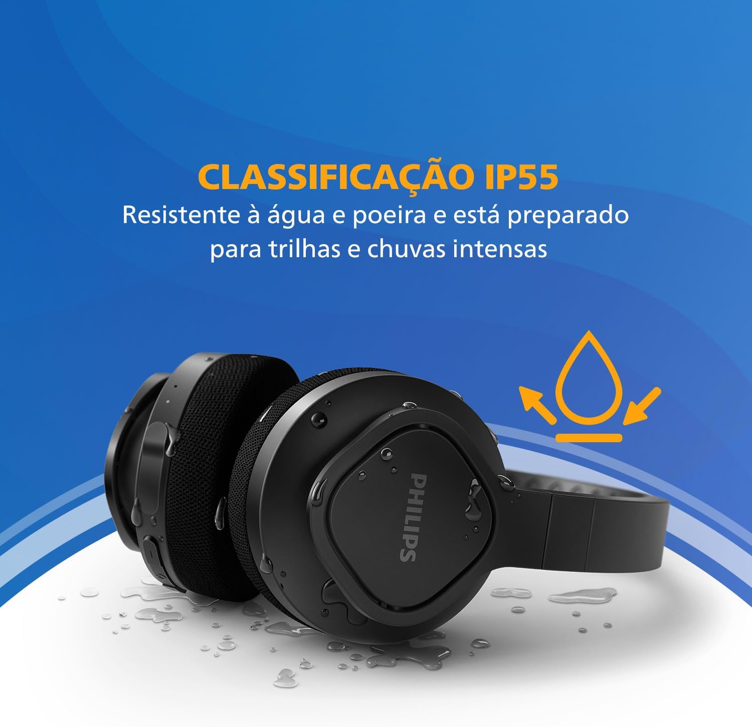 Fone de ouvido Philips com resistência à água e poeira IP55