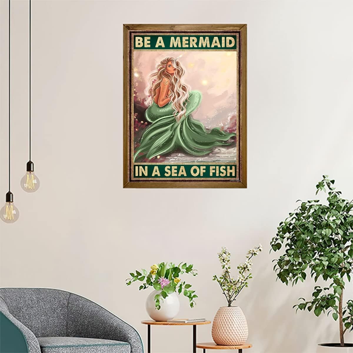 Christmas Gift Dream Mermaid Green Beautiful Diamond Painting Kits, Diamond Painting Adult DIY Cross Stitch 5D Full Diamond Crystal for Wall Decor 12x16 inch Suitable for New Year, Valentine's Day