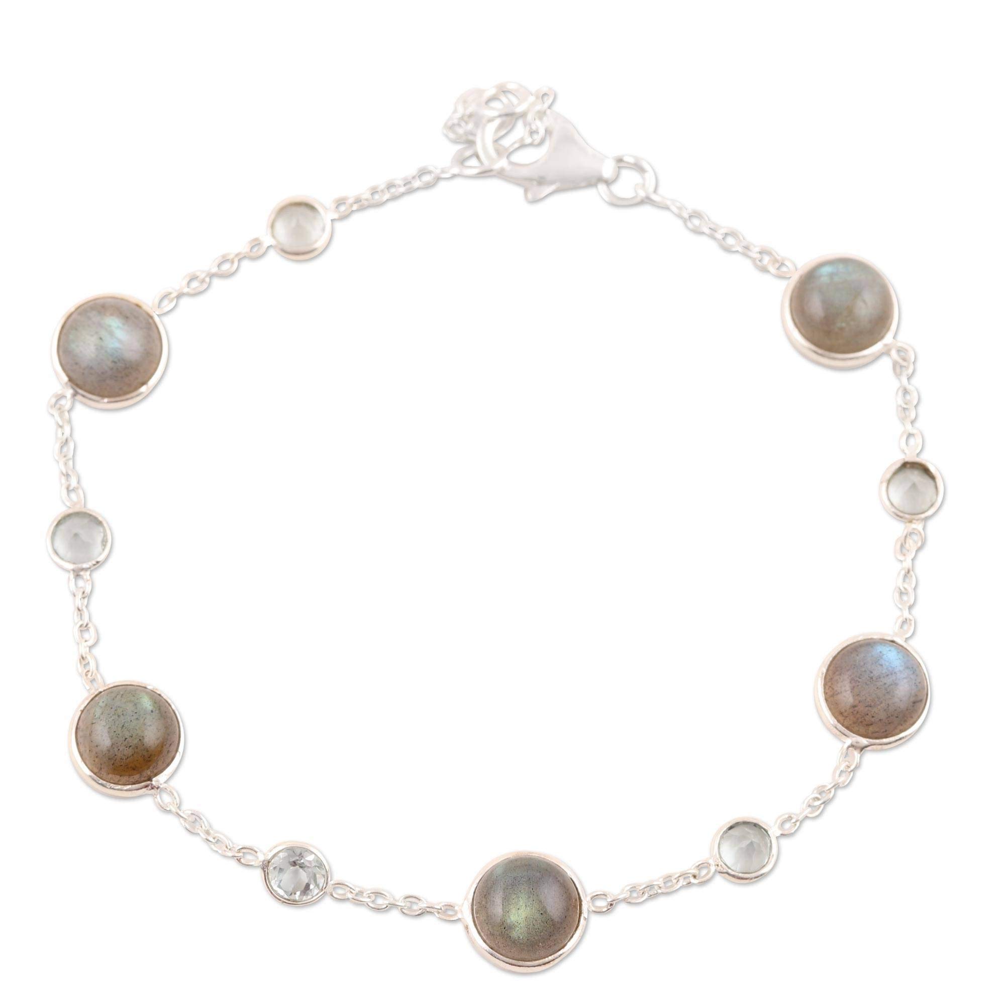 Silvertree925 Real Labradorite & Green Amethyst Bracelet in PURE Sterling Silver for women & girls (ST1098) (B089YTQ99X) Amazon Price History, Amazon Price Tracker