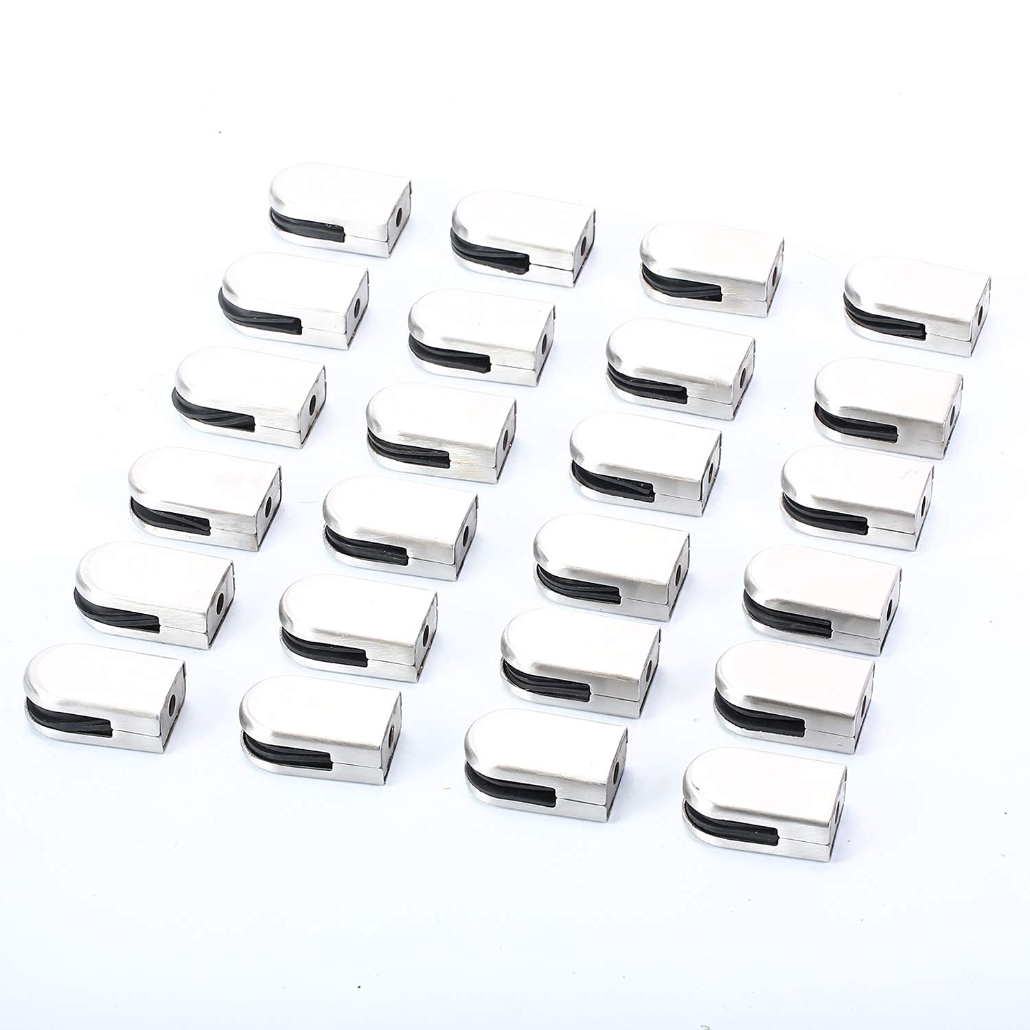 24 abrazaderas de cristal de acero inoxidable 304, soporte de cristal ajustable, parte trasera plana para balaustradas, pasamanos de 6-8 mm