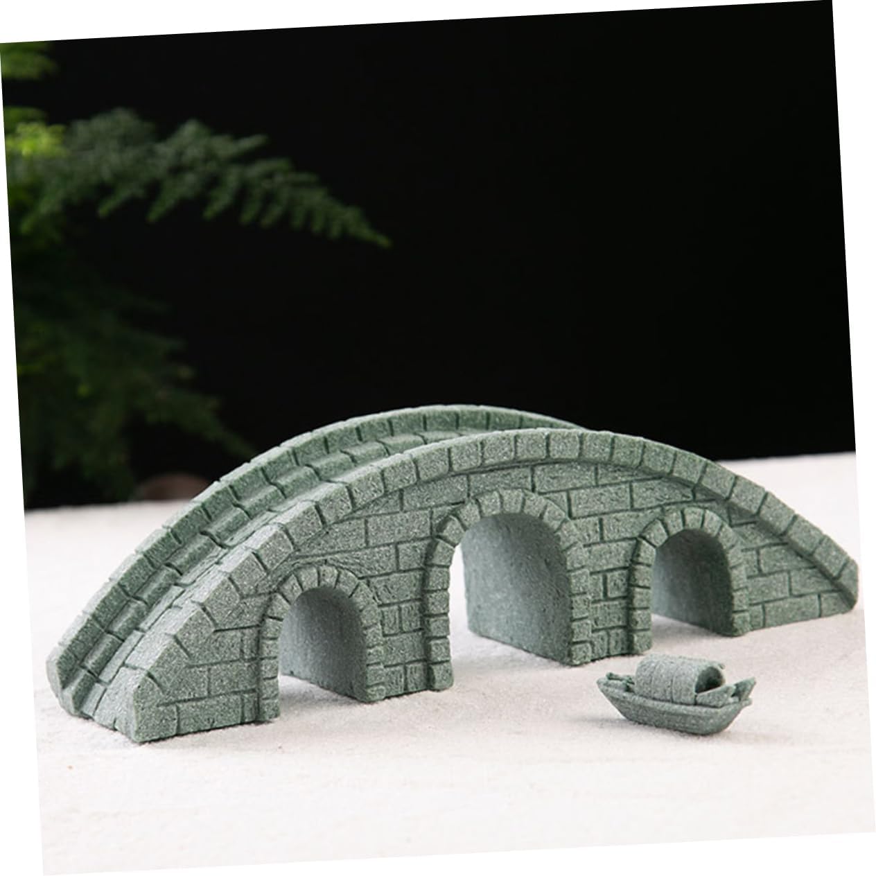Outanaya Miniature Bridge Model Bridge Statue Zen Style Sculpture Garden Decor Bonsai Adorn