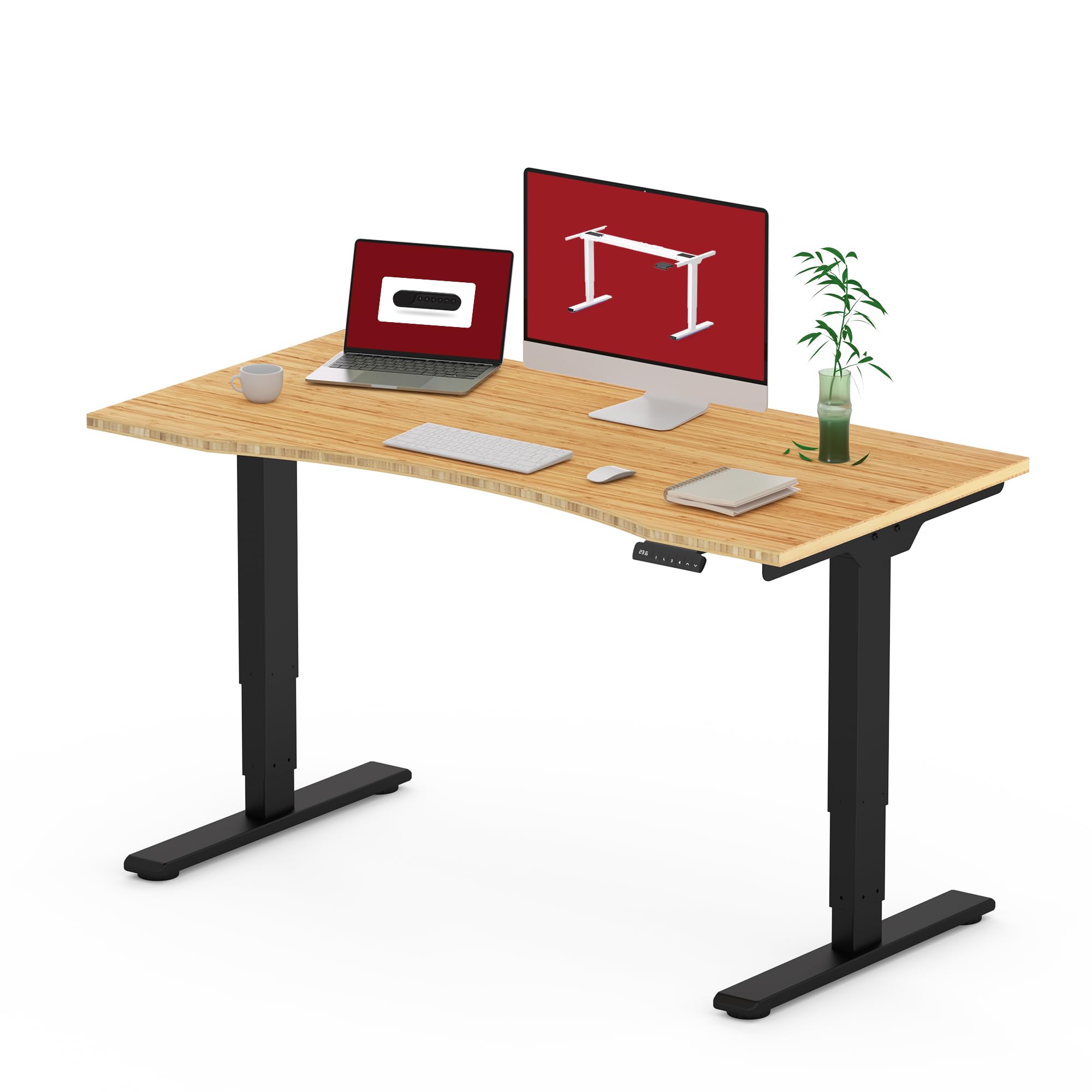 Amazon.co.jp: 高さ調節可能なスタンディングデスク 3段階