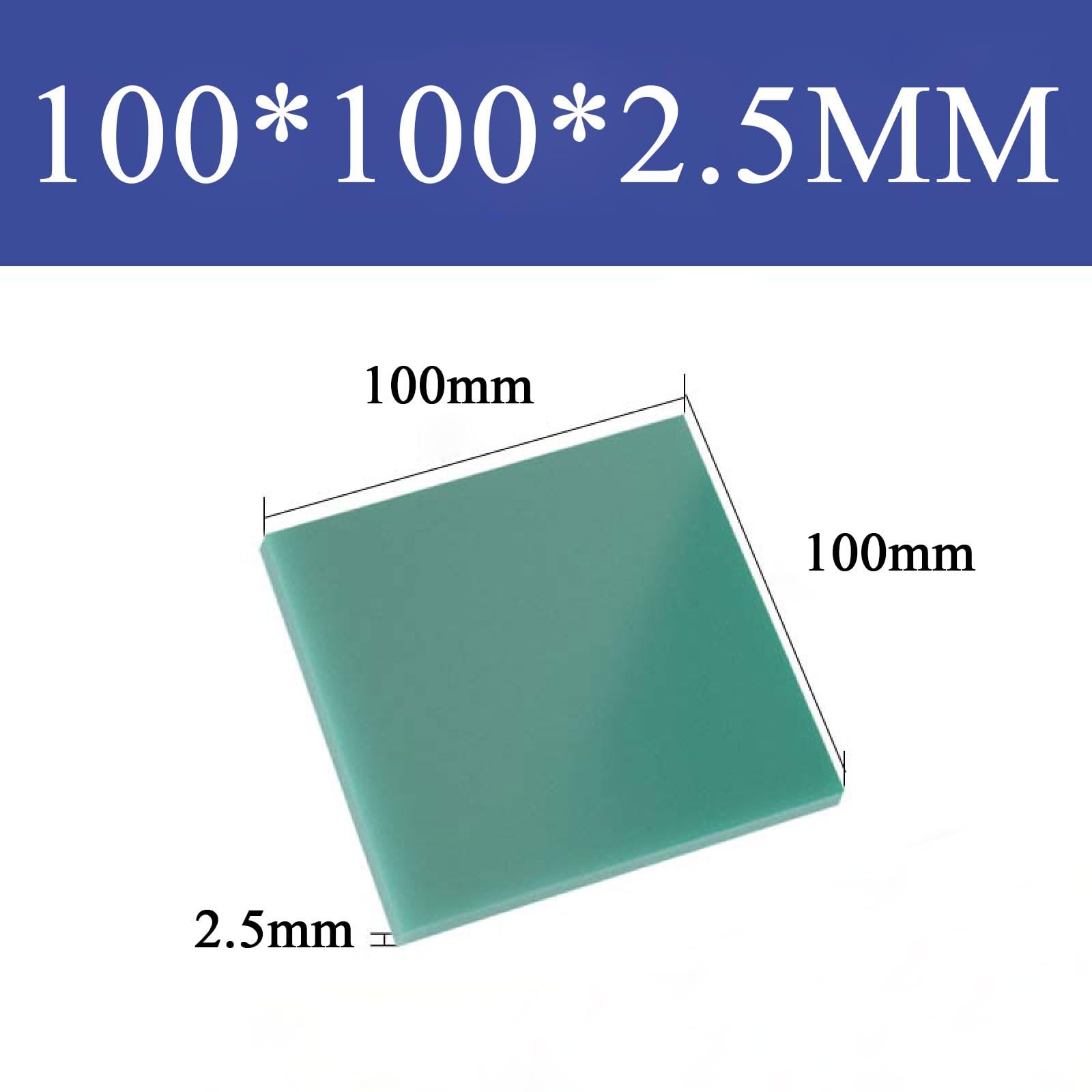 Panneau isolant époxy FR4 en fibre de verre de qualité supérieure – Panneau G10 100 x 100 mm - 1 pièce(100x100x2.5mm)