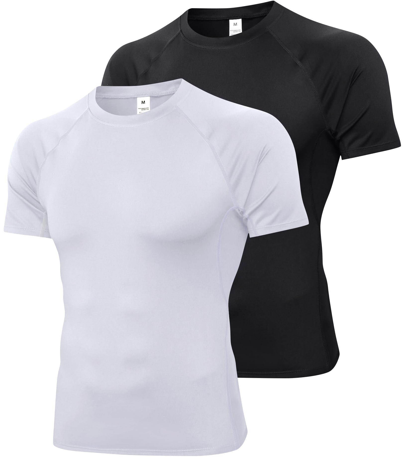 Compression Shirt Men Short Sleeve Workout T Shirts Cool Dry Gym Running Tops Athletic Base Layer Undershirts Basketball