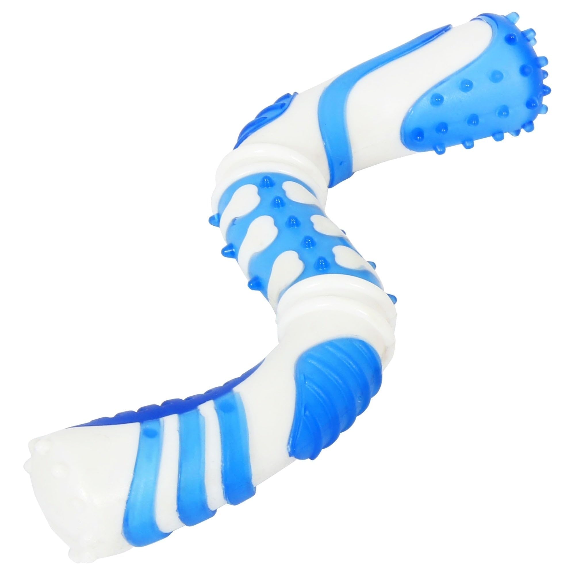Pet Life 'Denta-Twist' Durable TPR and Nylon Treat-Spreading Fetch and Chew Dental Dog Toy