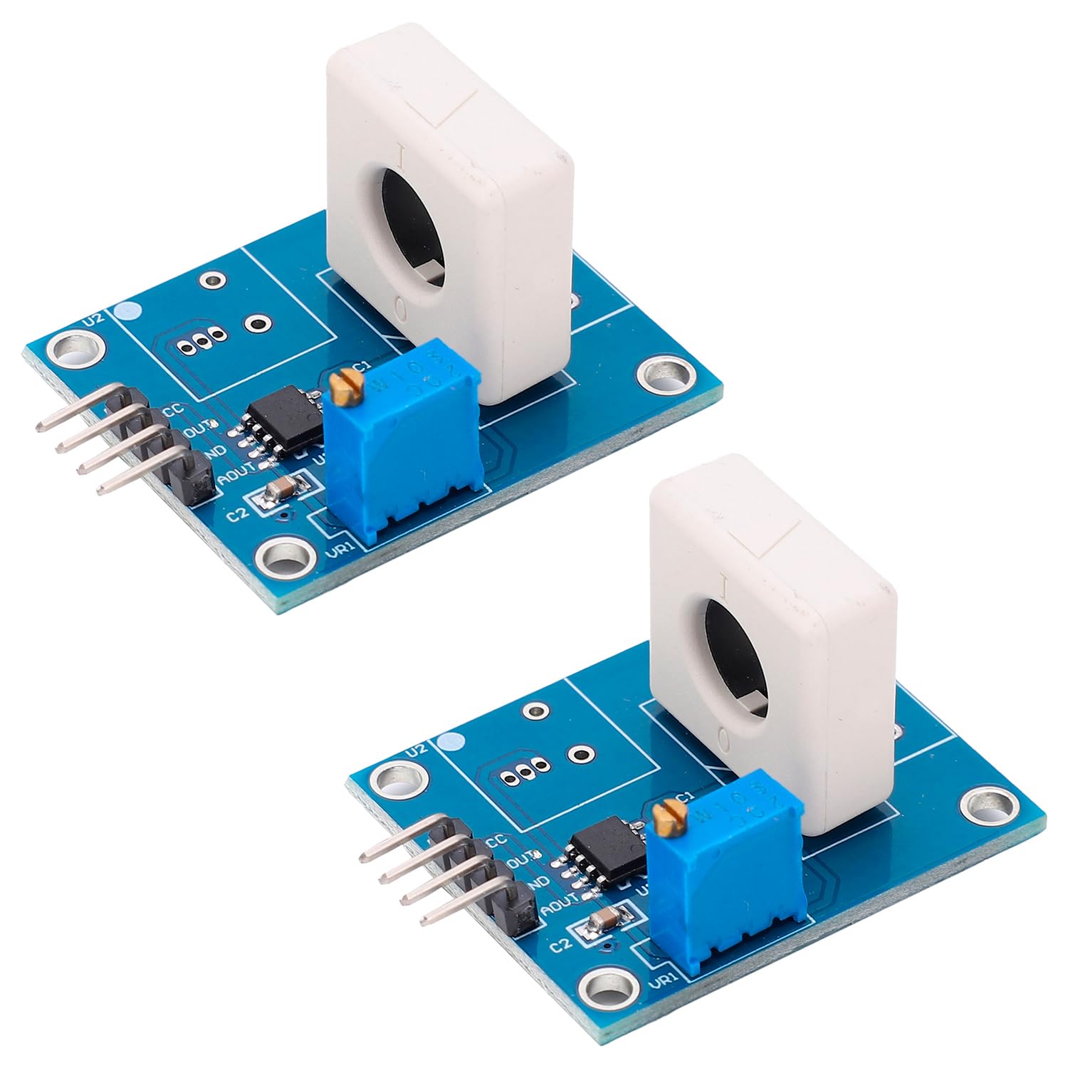 WCS1800 Modules de Capteur de Courant à Effet Hall, 2Pcs DC 5V 35A Module de Capteur de Tension Détecteur de Protection Contre les Surintensités de Court Circuit Testeur de tension Terminal Capteur