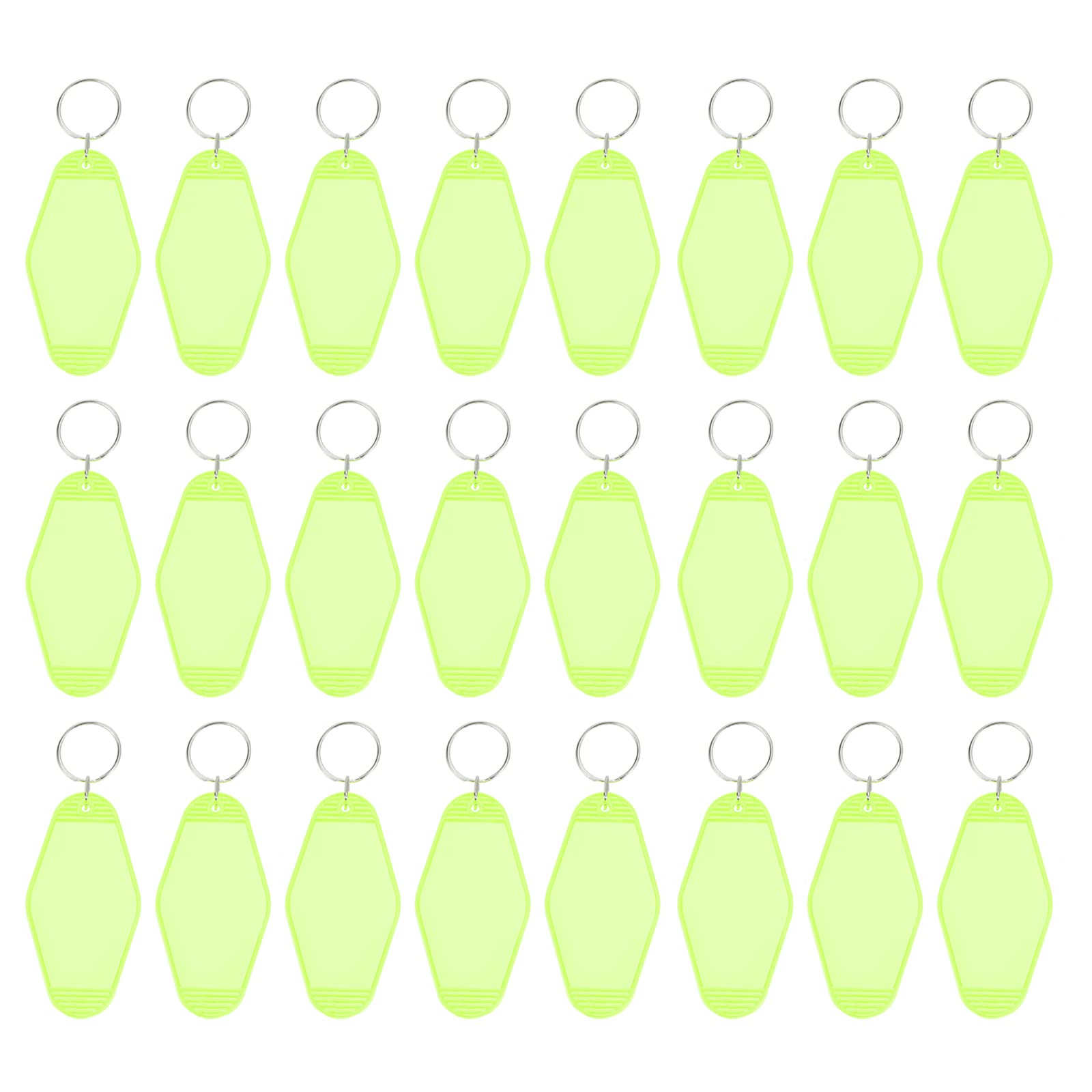 PATIKIL Vintage Motel Keychain, 24 Pack Blank Hotel Keychains Rhombus Retro Key Tag for DIY Crafts Ornament Backpack Luggage Labels Tags, Clear Green โ image 1