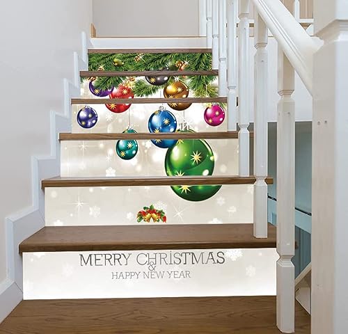 Miniatura 2 de zhiyu&art decor Calcomanías 3D de Navidad para escaleras, 6 unidades, con cuentas de Navidad, elevadores de escaleras, calcomanías de vinilo